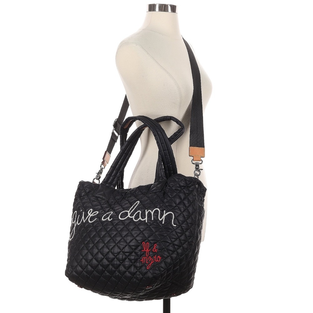 MZ Wallace X Lingua Franca LIMITED EDITION Black Give a Damn Metro Tote NEW - Picture 7 of 13